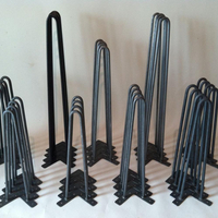 Metall 16 "Black Hairpin Beine Set für 4 Hochleistungs-2-Stangen-Couchtisch-Beine für DIY-Schreibtisch