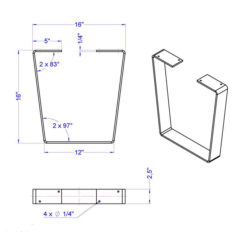 Metalltisch-Tisch-Beine-Frames Retro-industrielle rustikale Stahlbasisständer