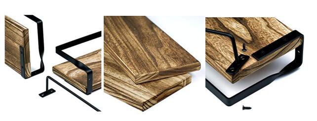 Rustikale Paulownia Holzwandregale für Schlafzimmer, Badezimmer